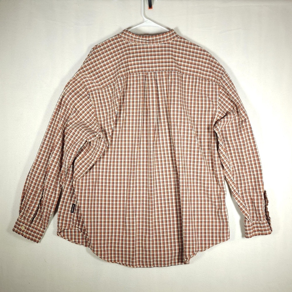 Abercrombie & Fitch Shirt Mens XL Orange Plaid Cotton Button Down - Picture 6 of 9